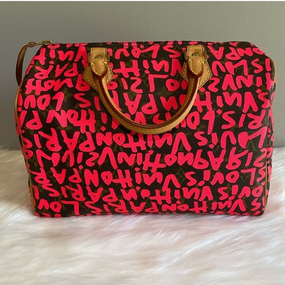 🌻🦄 Louis Vuitton Monogram Satchel Speedy Graffiti 30 🌻🦄 COLLECTOR ITEM 🔥 - Picture 11 of 13